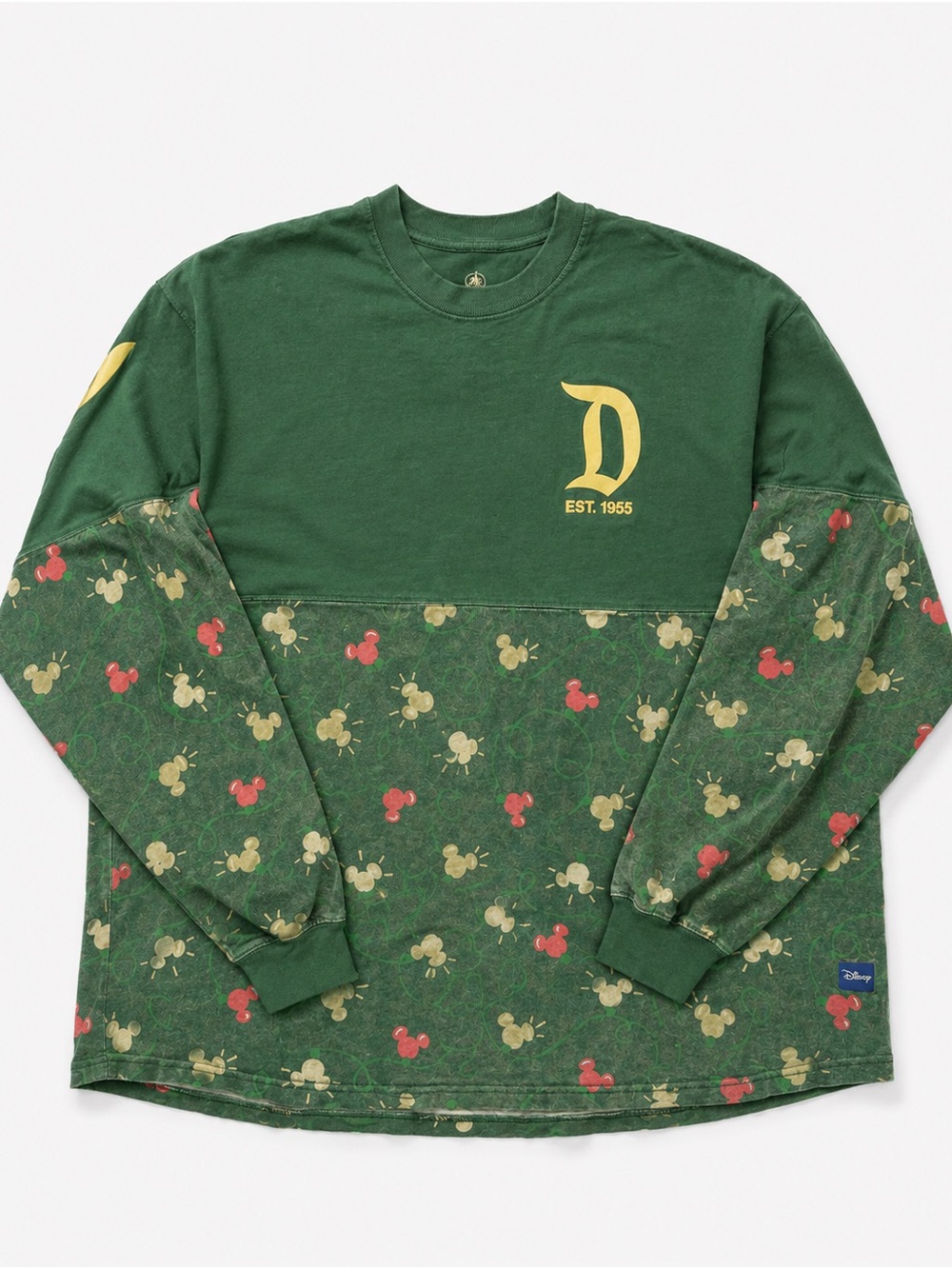 Disney Green & Yellow Mickey Emblem Long Sleeve Top